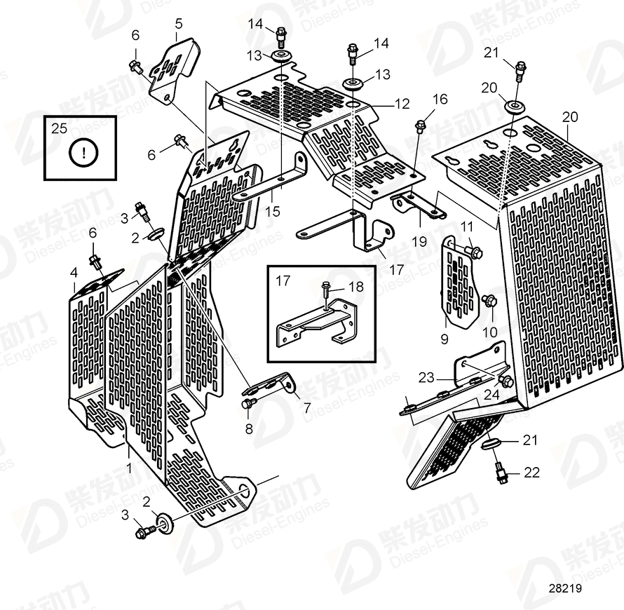 VOLVO Protecting screen 22591397 Drawing